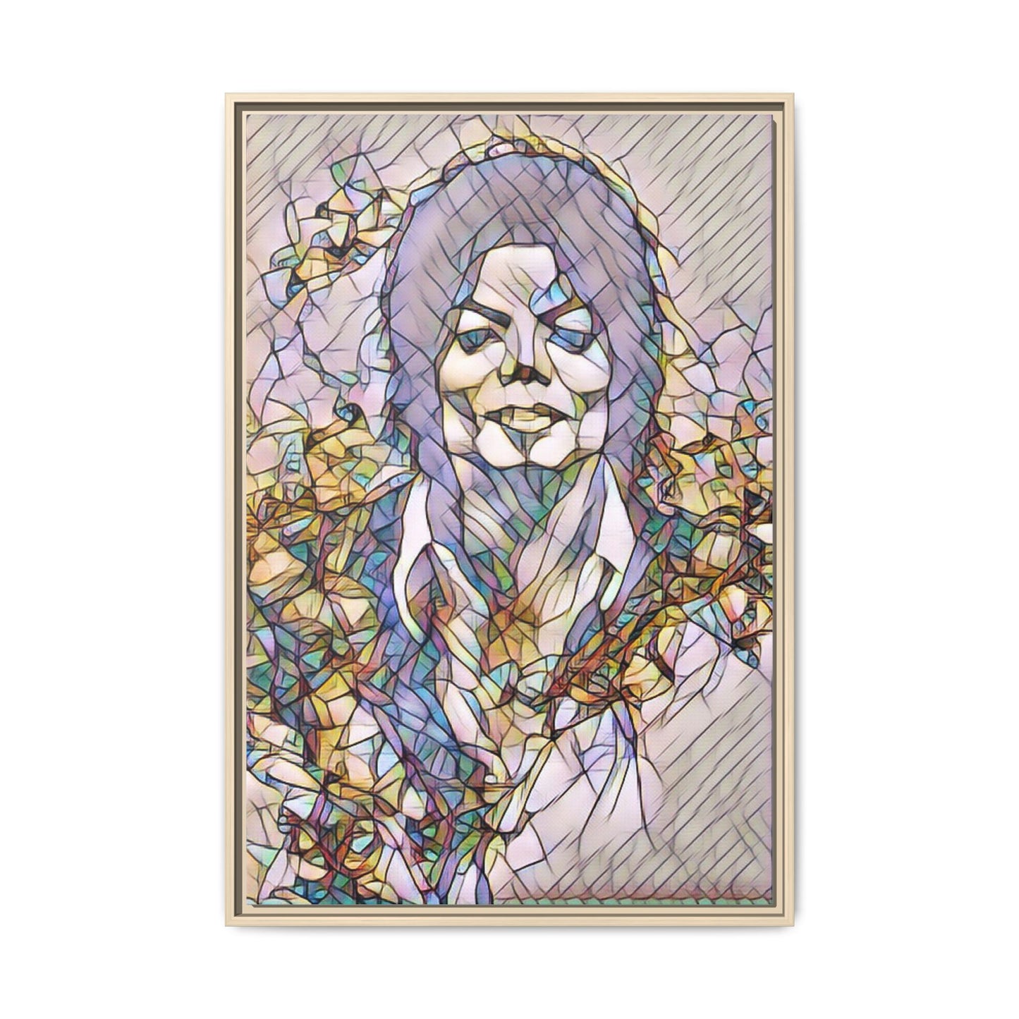 Abstract Stained-Glass Portrait Matte Canvas (Framed)