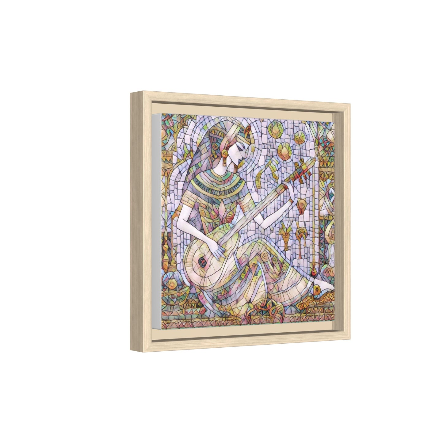 Egyptian Muse Mosaic Matte Canvas Framed Wall Art