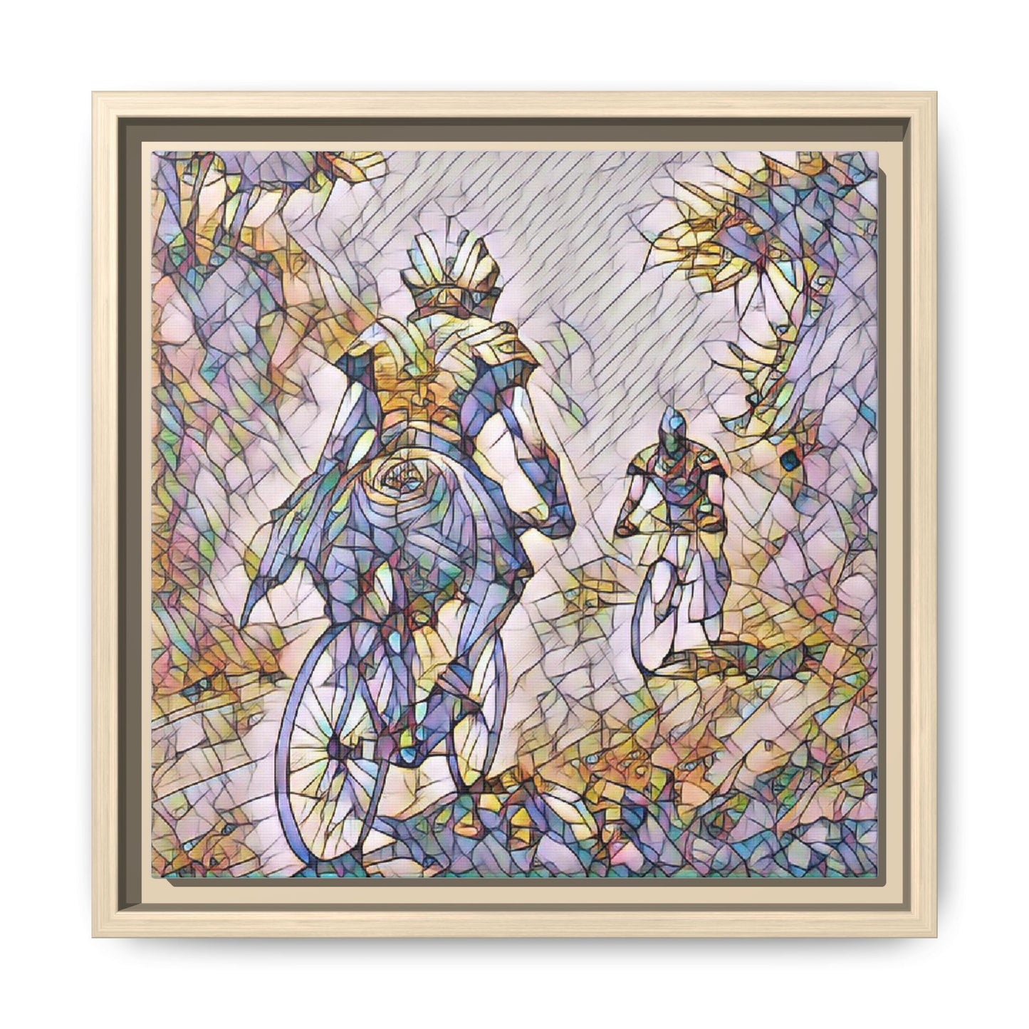 Cycling Art Print — Framed Matte Canvas Wall Art