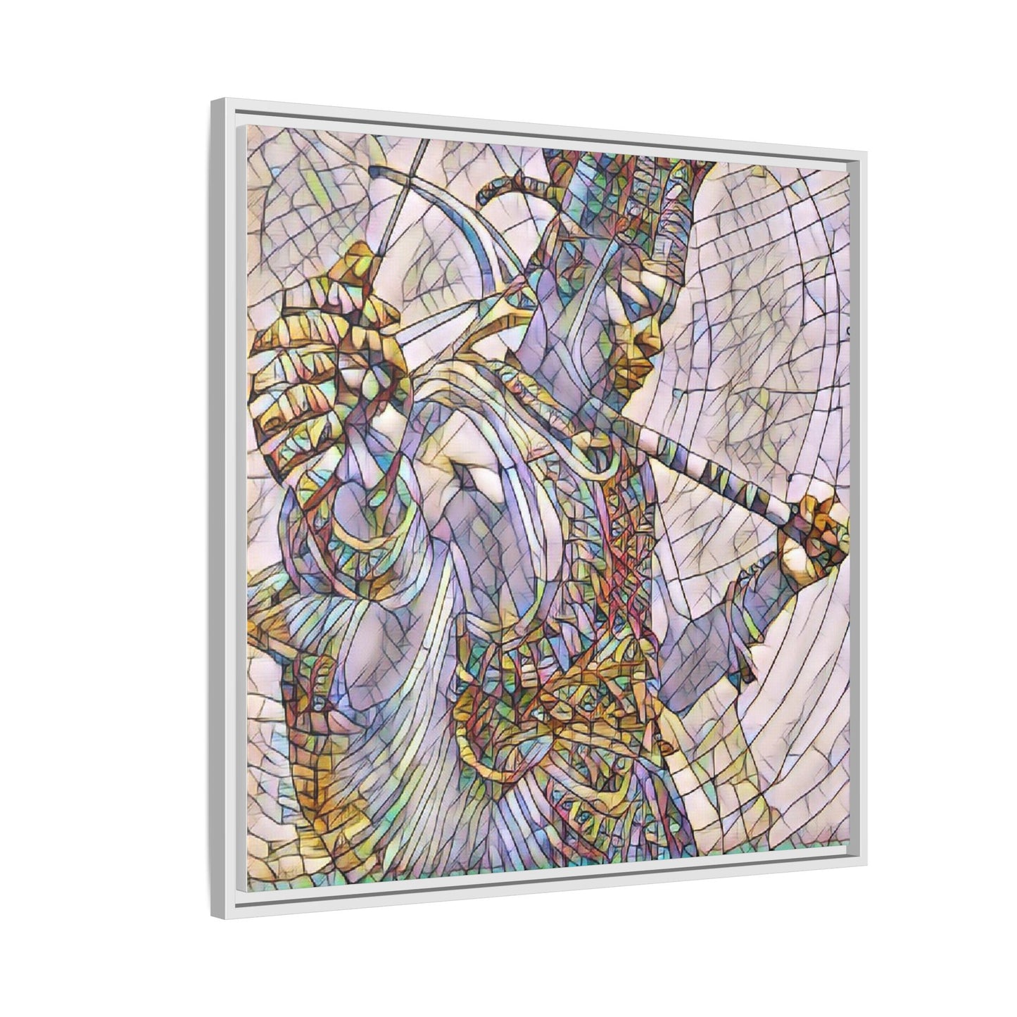 Egyptian God Mosaic Matte Canvas Framed Art