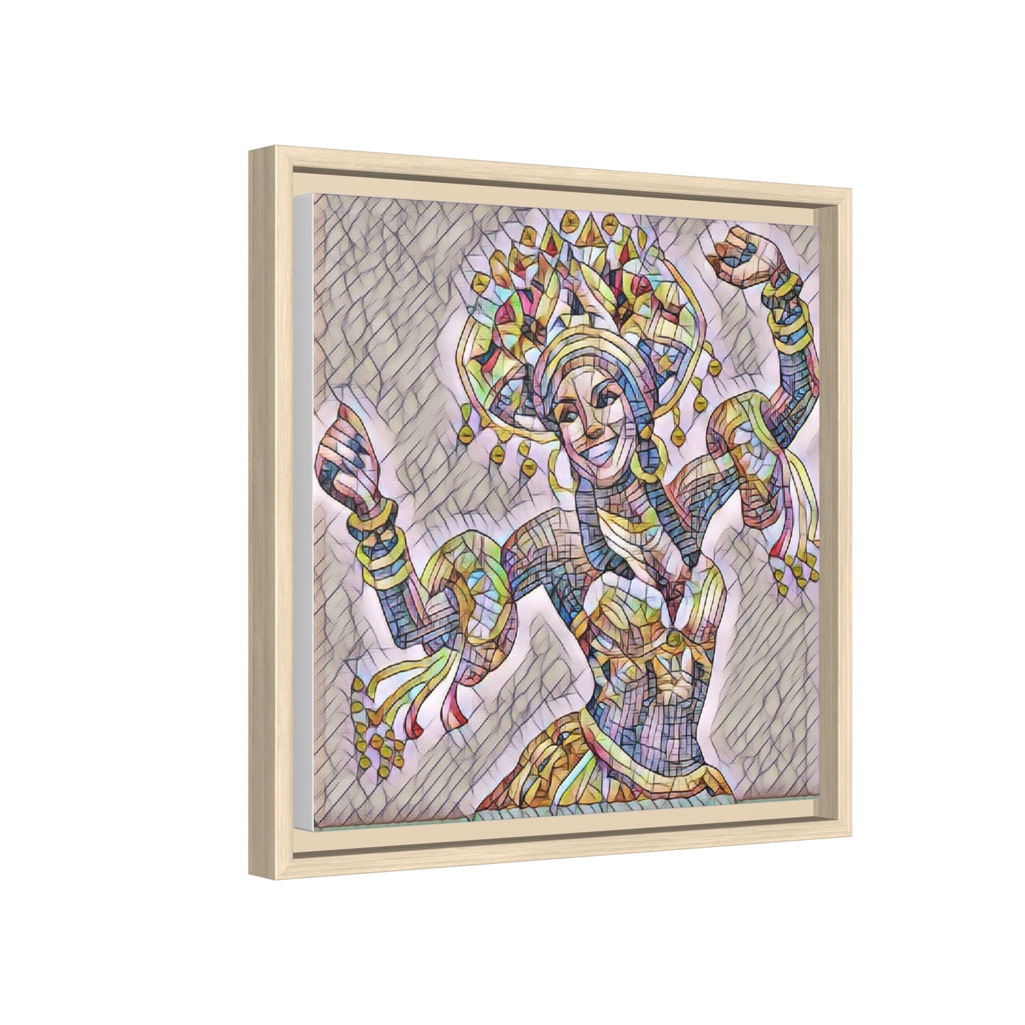 Framed Matte Canvas: Colorful Carnival Dancer Artwork – Vibrant Ethnic Dance Wall Art