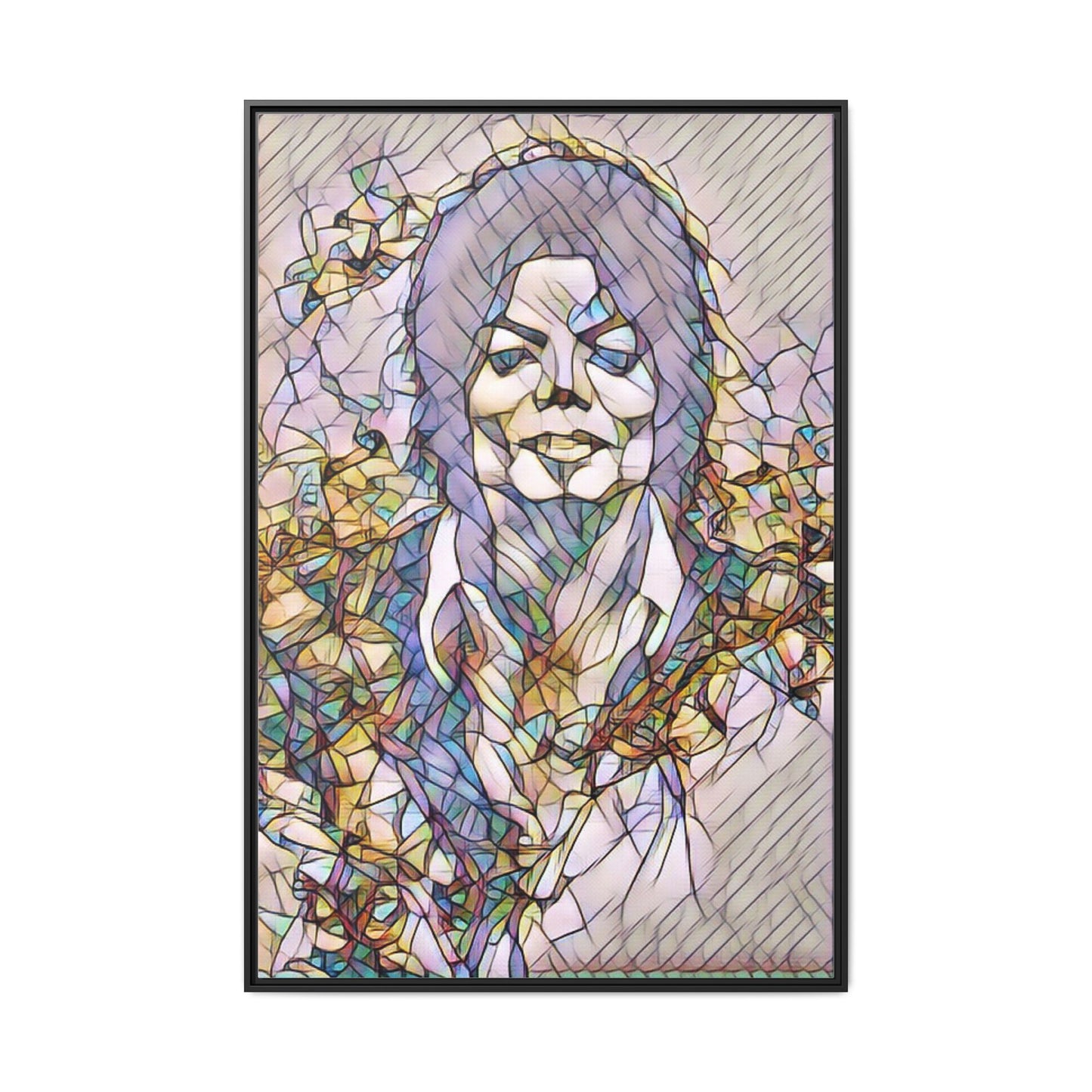 Abstract Stained-Glass Portrait Matte Canvas (Framed)