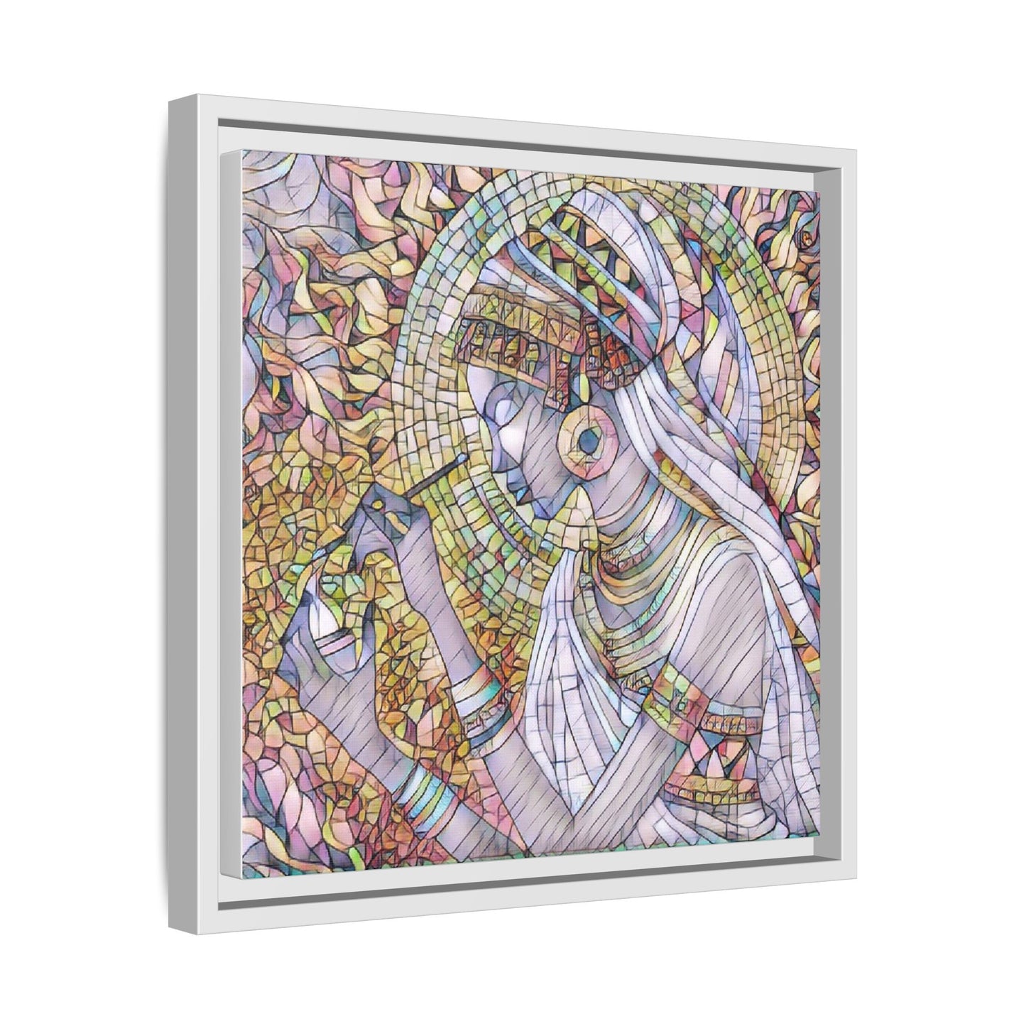 Egyptian Goddess Stained-Glass Matte Canvas (Framed)