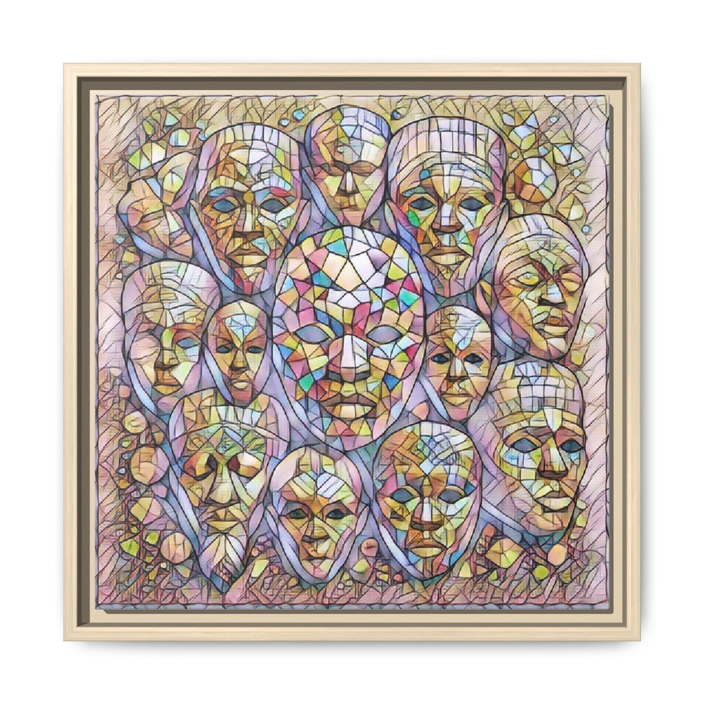 Framed Art Print — Mosaic Faces Matte Canvas
