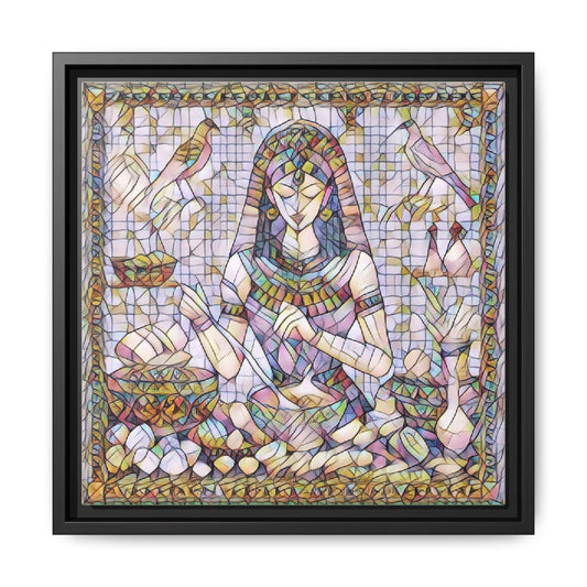 Egyptian Goddess Mosaic Framed Canvas Art