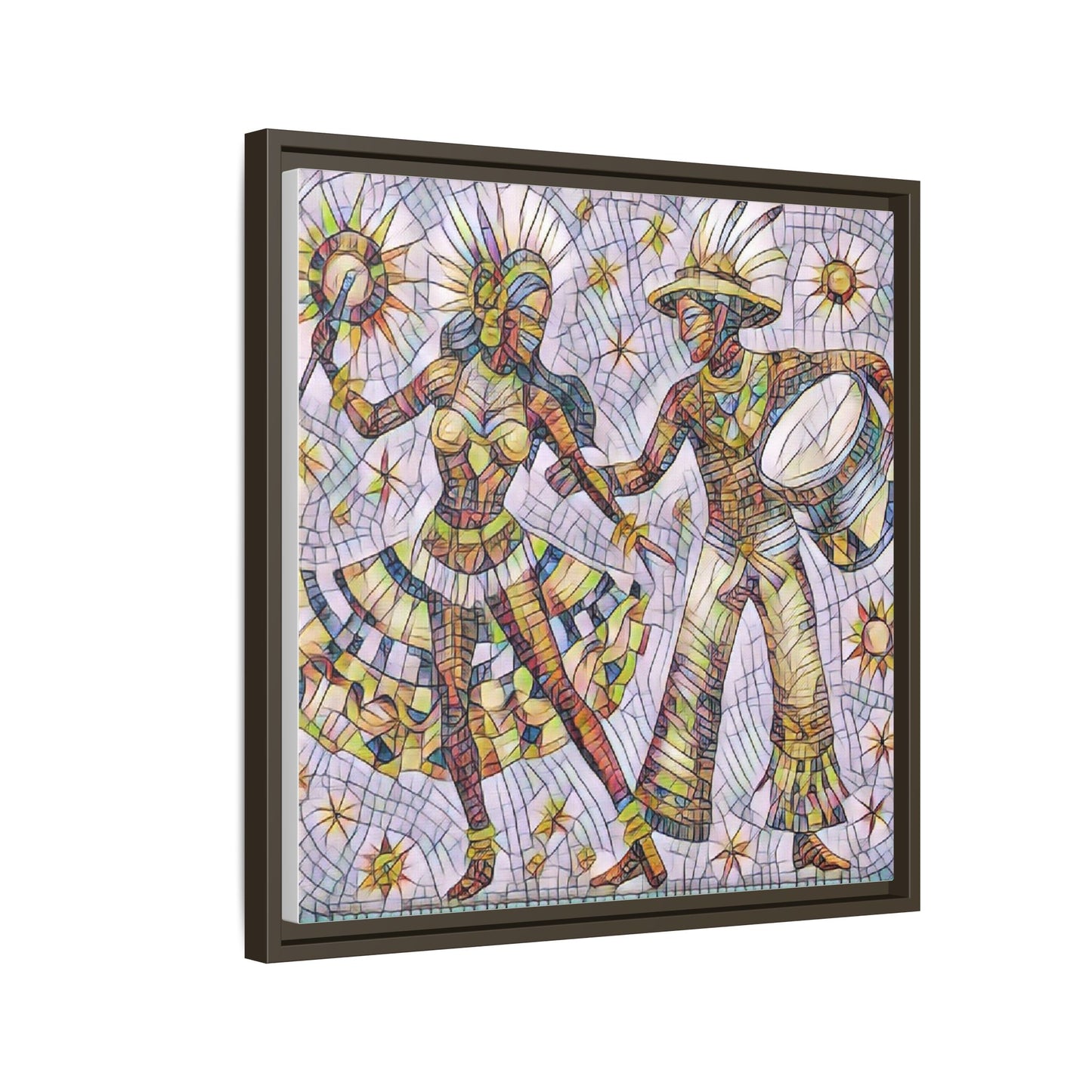 Carnival Dancers Framed Canvas Art – Colorful Samba Couple Print