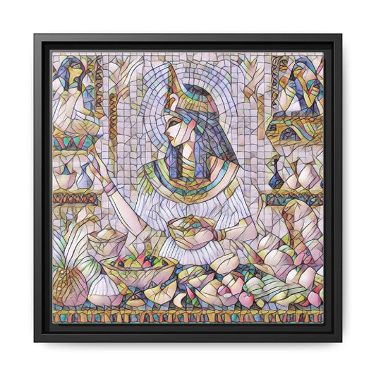 Framed Matte Canvas - Egyptian Goddess Mosaic Art