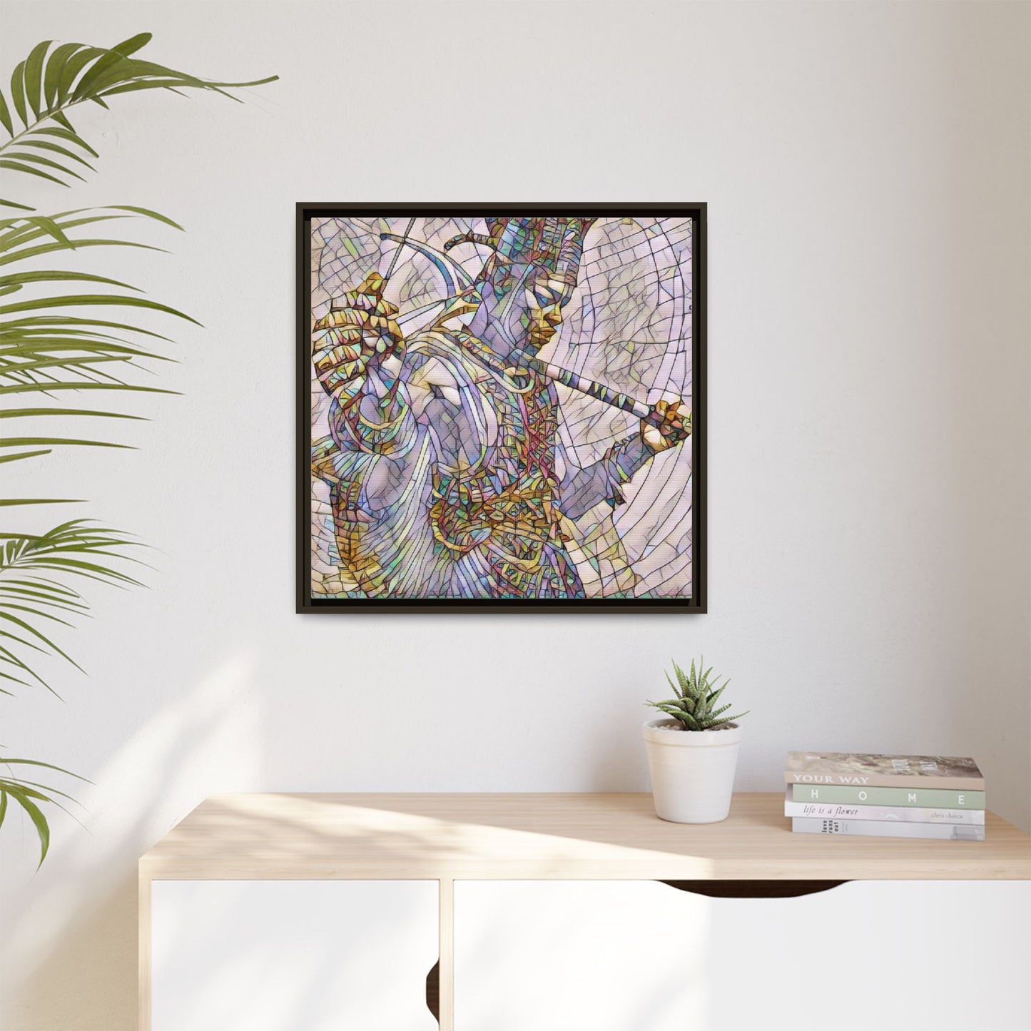 Egyptian God Mosaic Matte Canvas Framed Art