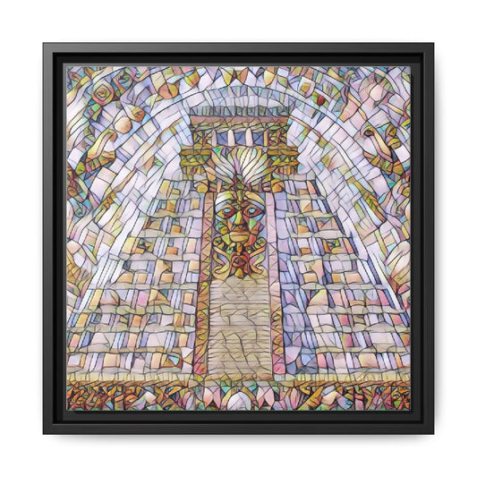 Stained-Glass Pyramid Art Print — Framed Matte Canvas
