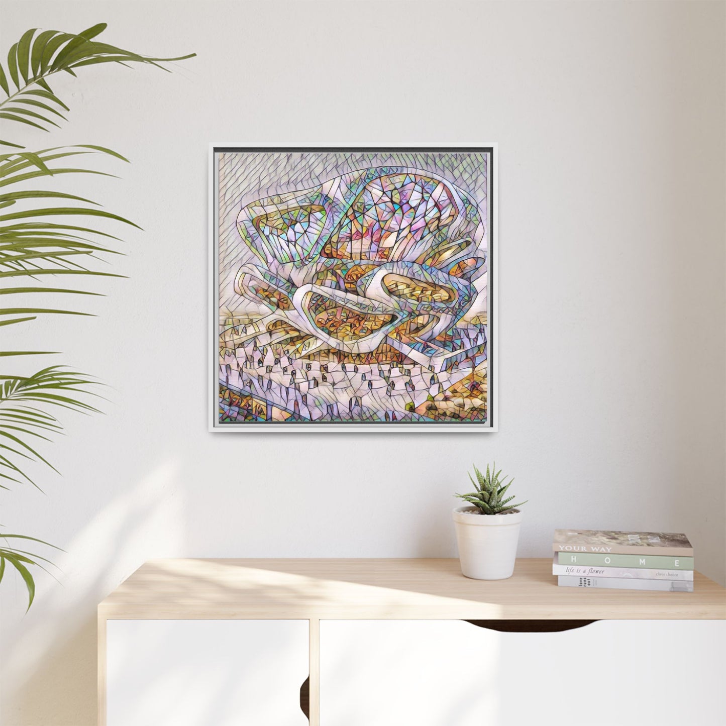 Abstract Colorful Sculpture Matte Canvas Framed Wall Art