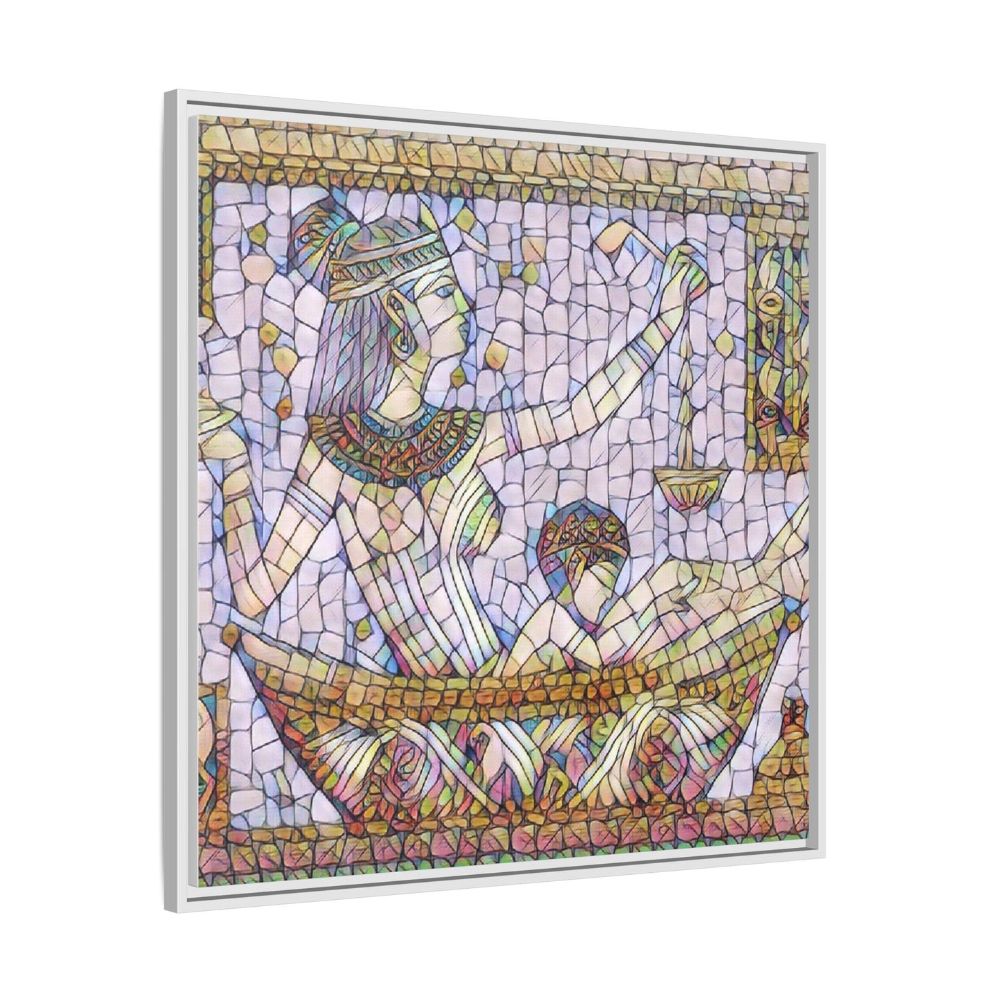 Egyptian Mosaic Goddess Matte Canvas Print (Framed)