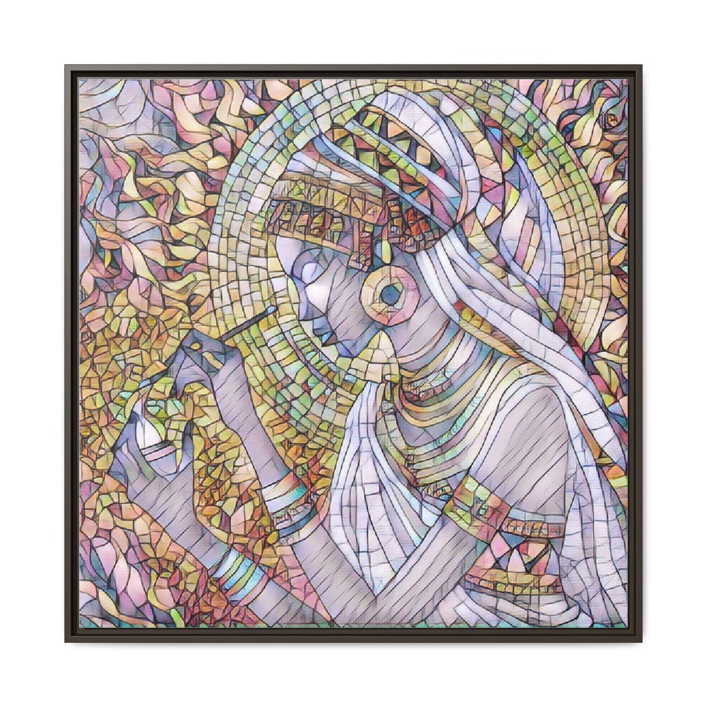 Egyptian Goddess Stained-Glass Matte Canvas (Framed)