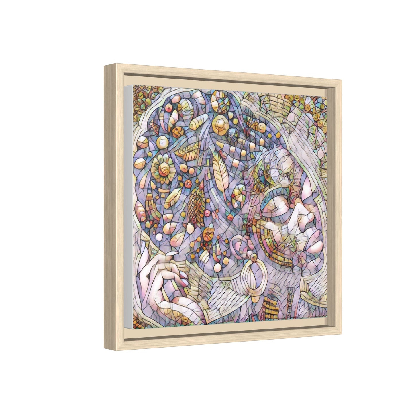 Bohemian Mosaic Woman Matte Canvas Framed Wall Art