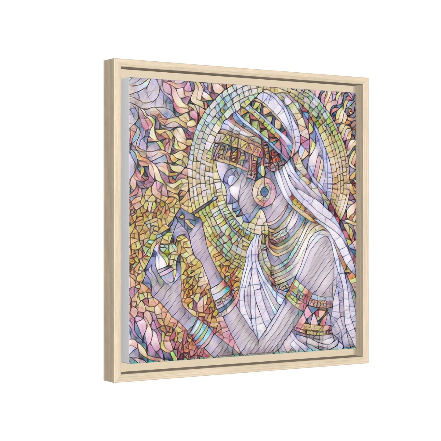 Egyptian Goddess Stained-Glass Matte Canvas (Framed)