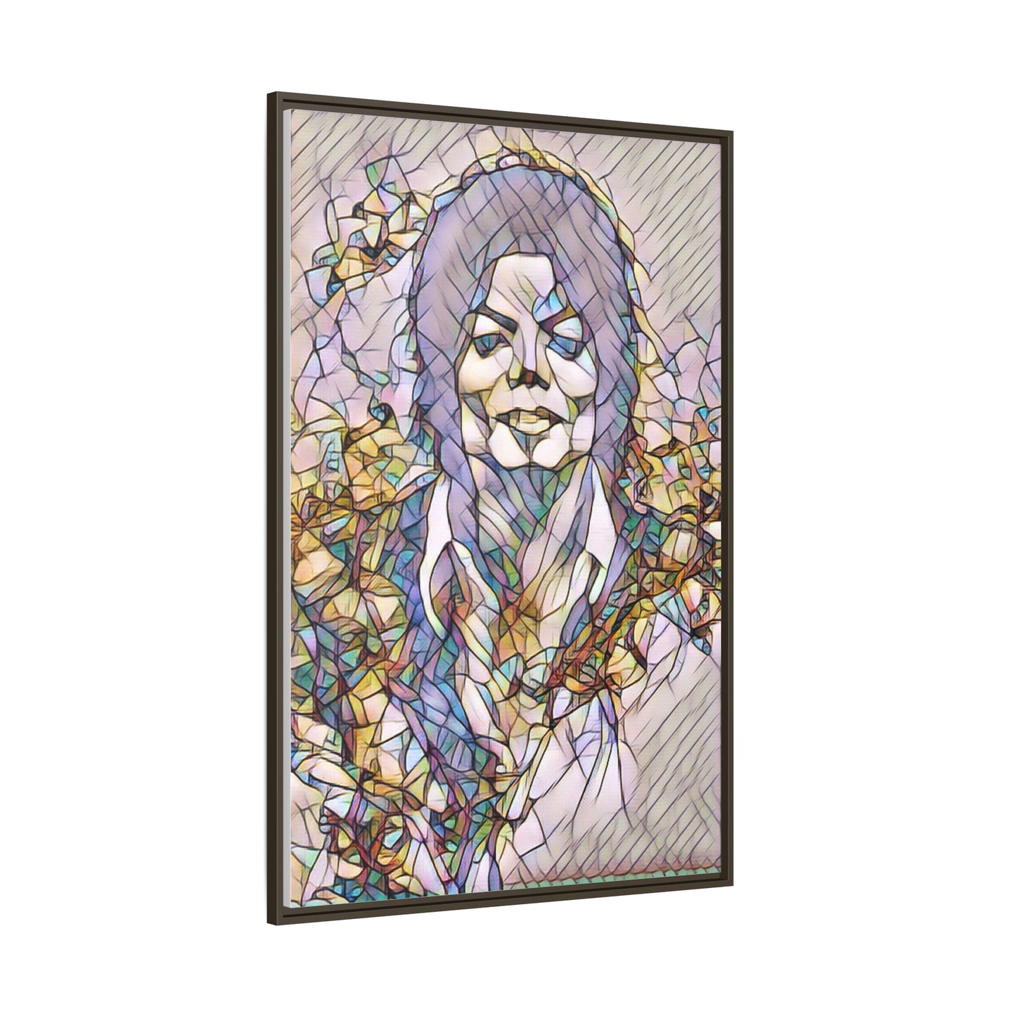 Abstract Stained-Glass Portrait Matte Canvas (Framed)