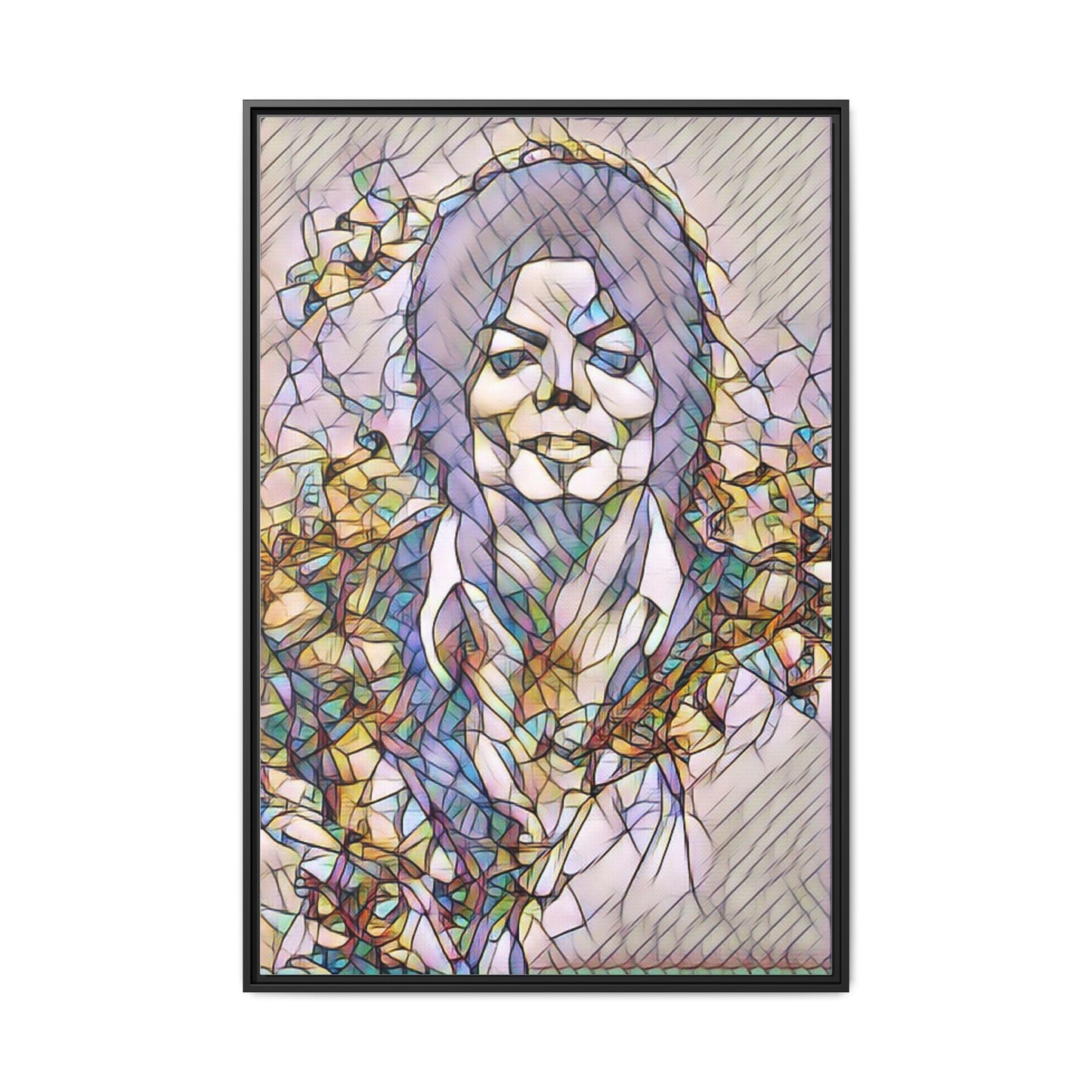 Abstract Stained-Glass Portrait Matte Canvas (Framed)