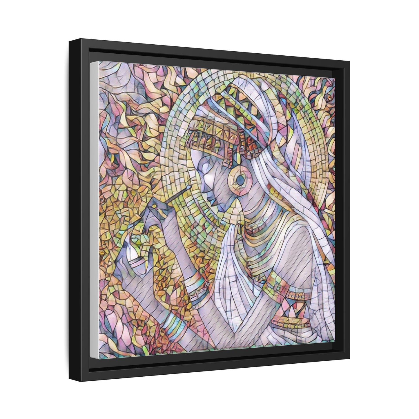 Egyptian Goddess Stained-Glass Matte Canvas (Framed)