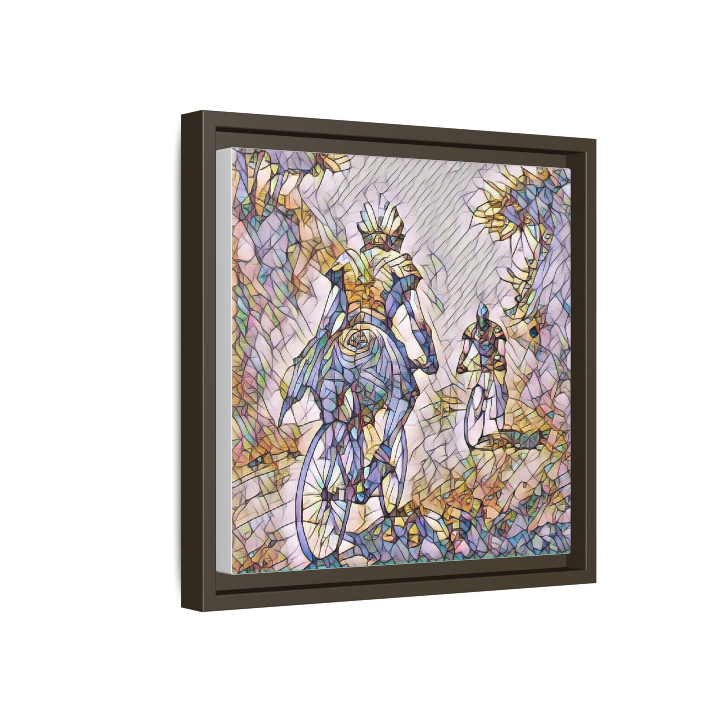 Cycling Art Print — Framed Matte Canvas Wall Art
