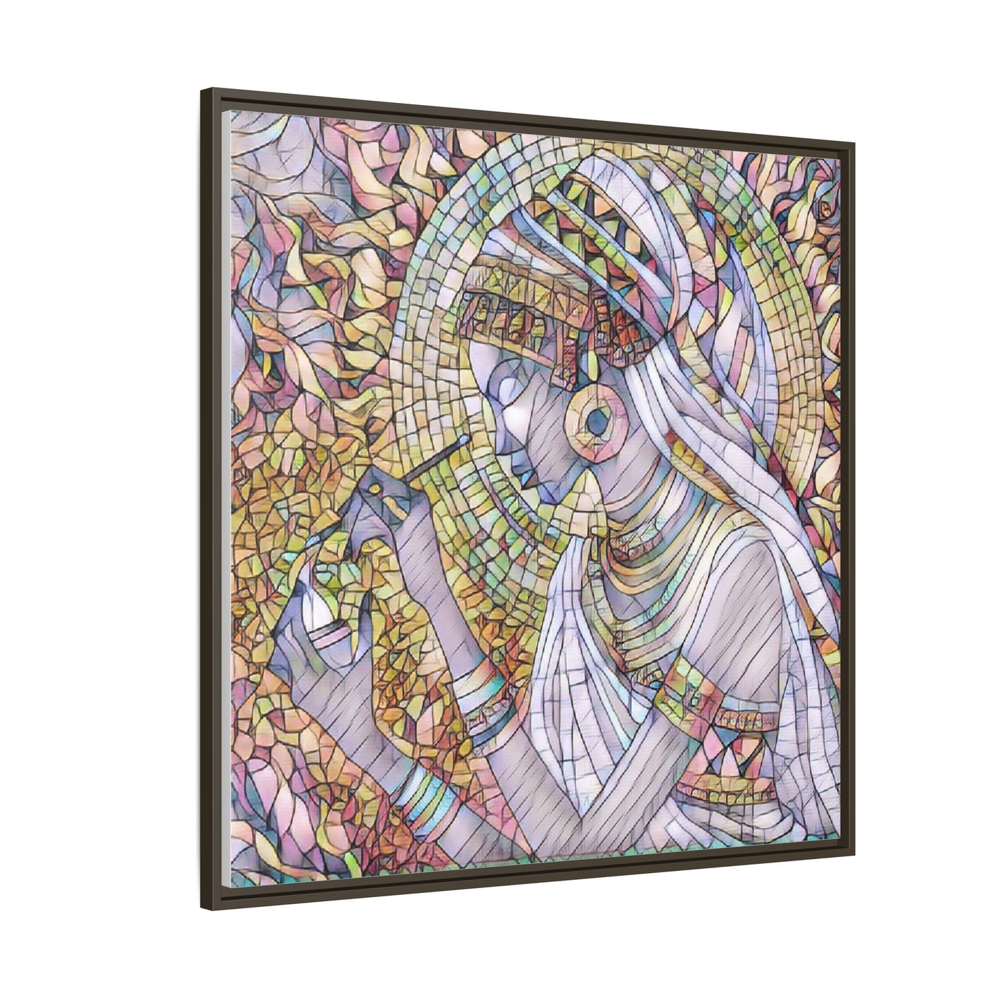 Egyptian Goddess Stained-Glass Matte Canvas (Framed)