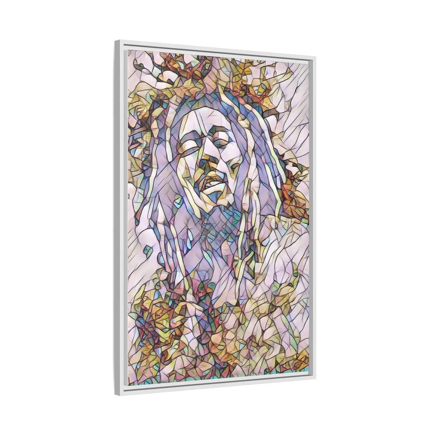 Abstract Multicolor Portrait Matte Canvas Framed Wall Art