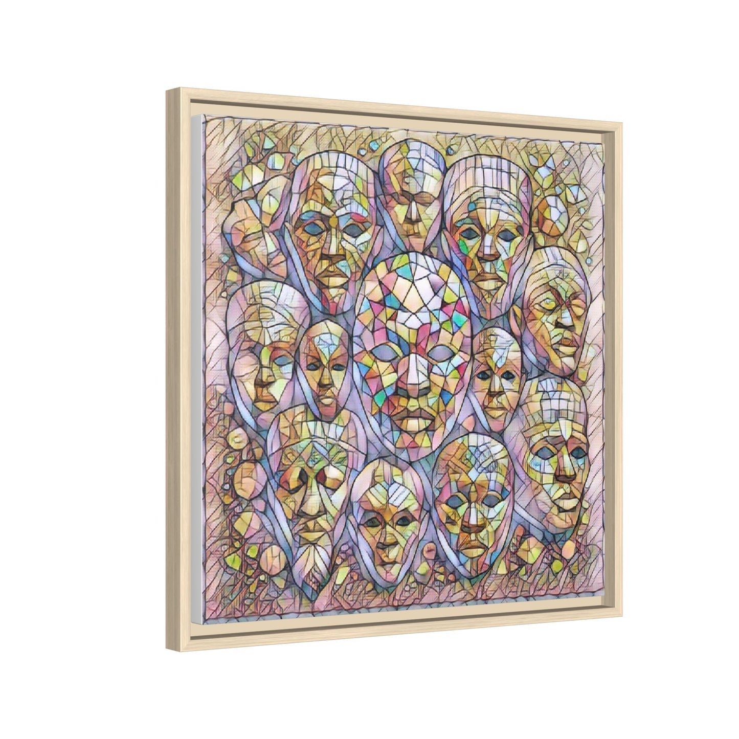 Framed Art Print — Mosaic Faces Matte Canvas
