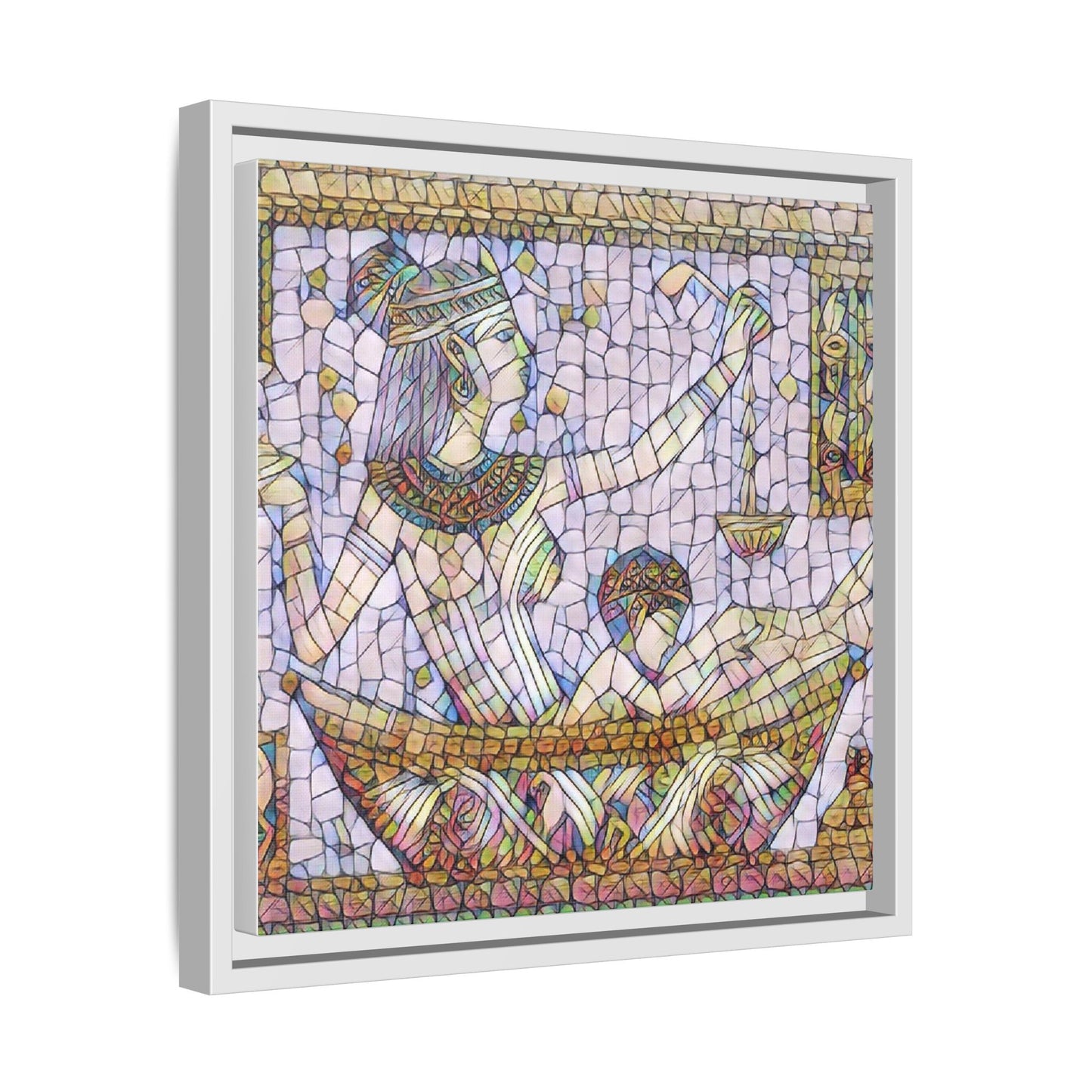 Egyptian Mosaic Goddess Matte Canvas Print (Framed)