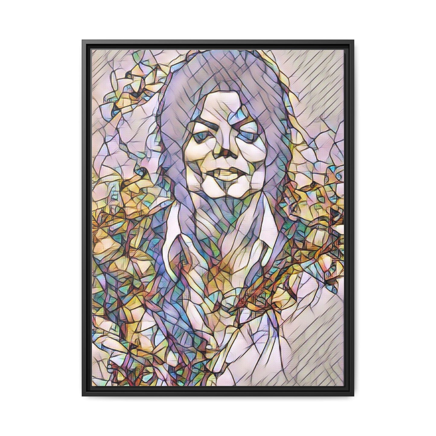 Abstract Stained-Glass Portrait Matte Canvas (Framed)
