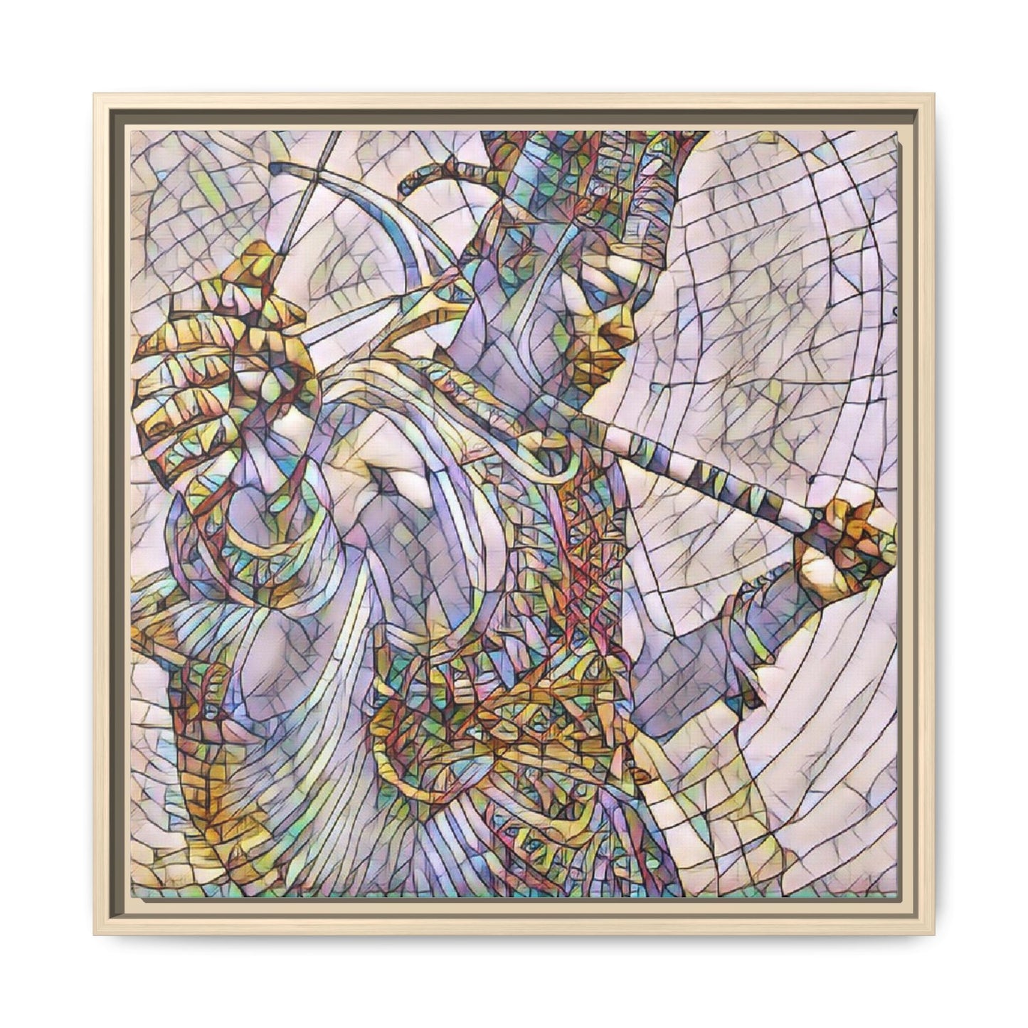 Egyptian God Mosaic Matte Canvas Framed Art