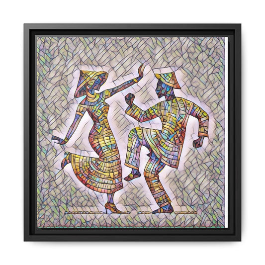 Colorful Folk Dance Matte Canvas Print (Framed)