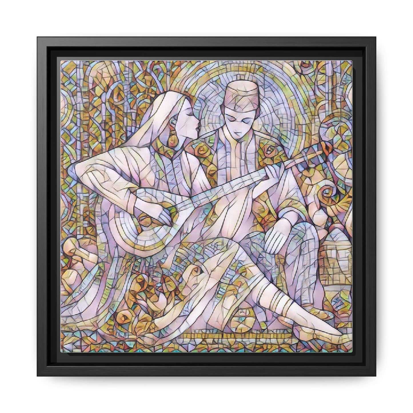 Love Song Serenade - Framed Canvas Wall Art | Guitar Player Romantic Print