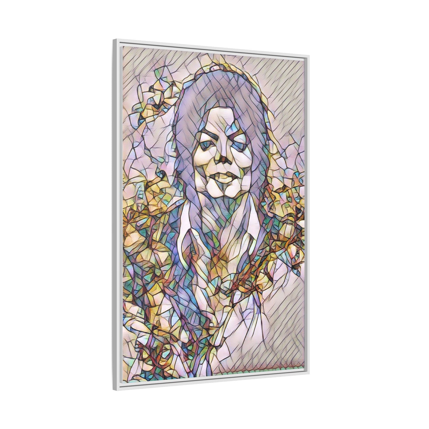 Abstract Stained-Glass Portrait Matte Canvas (Framed)