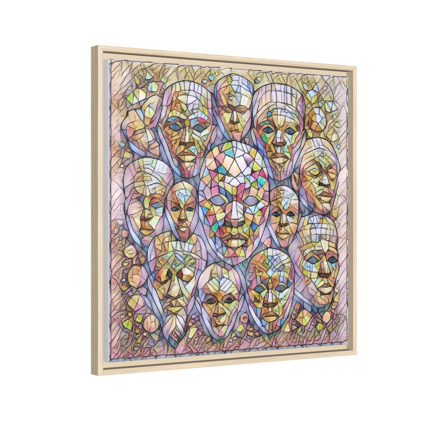 Framed Art Print — Mosaic Faces Matte Canvas