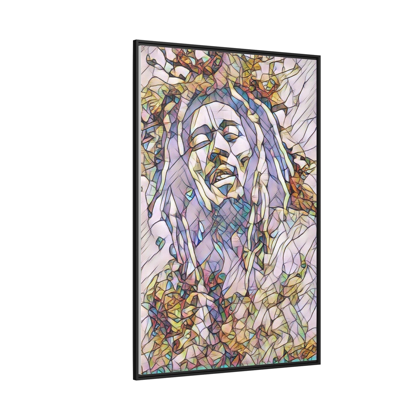Abstract Multicolor Portrait Matte Canvas Framed Wall Art