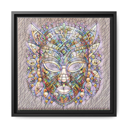 Framed Matte Canvas - Ornate Balinese Barong Mask Wall Art