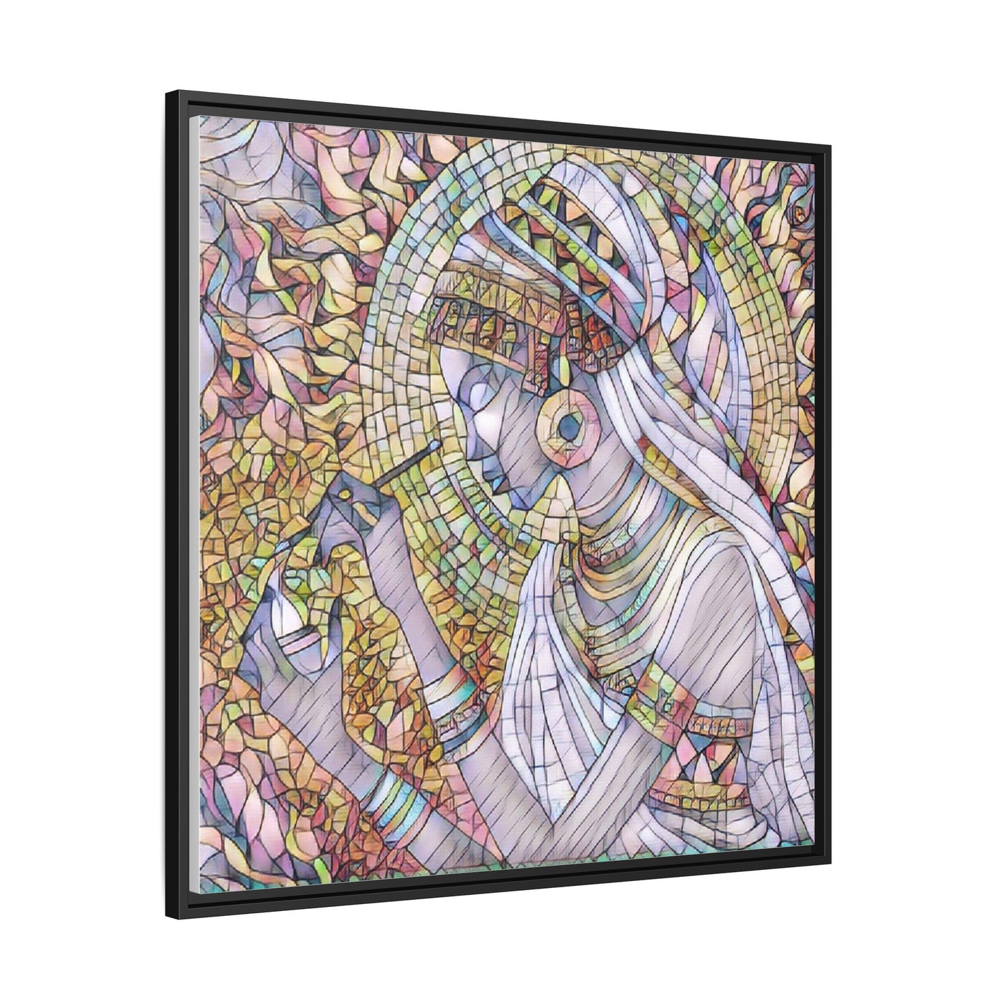 Egyptian Goddess Stained-Glass Matte Canvas (Framed)