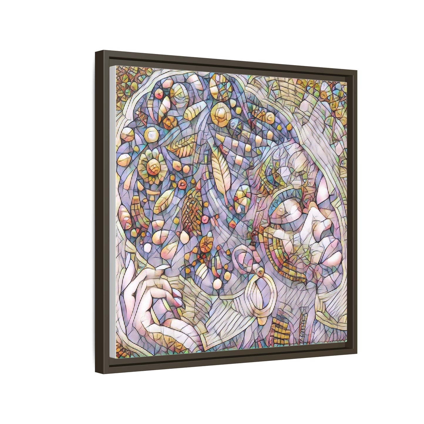 Bohemian Mosaic Woman Matte Canvas Framed Wall Art