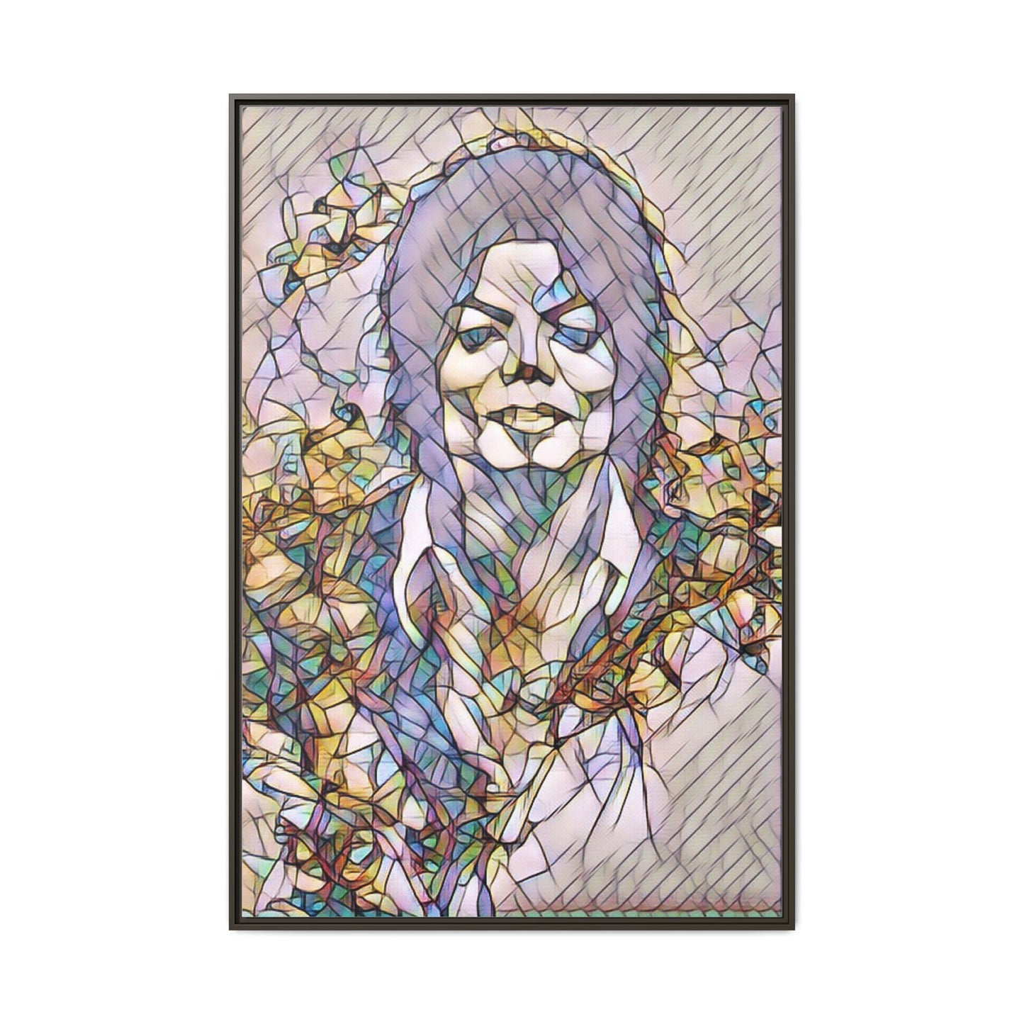 Abstract Stained-Glass Portrait Matte Canvas (Framed)