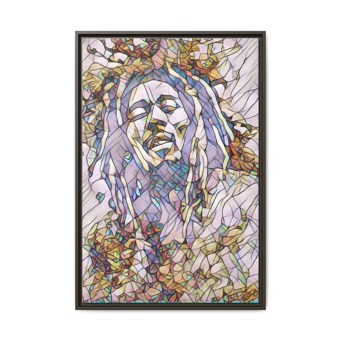 Abstract Multicolor Portrait Matte Canvas Framed Wall Art