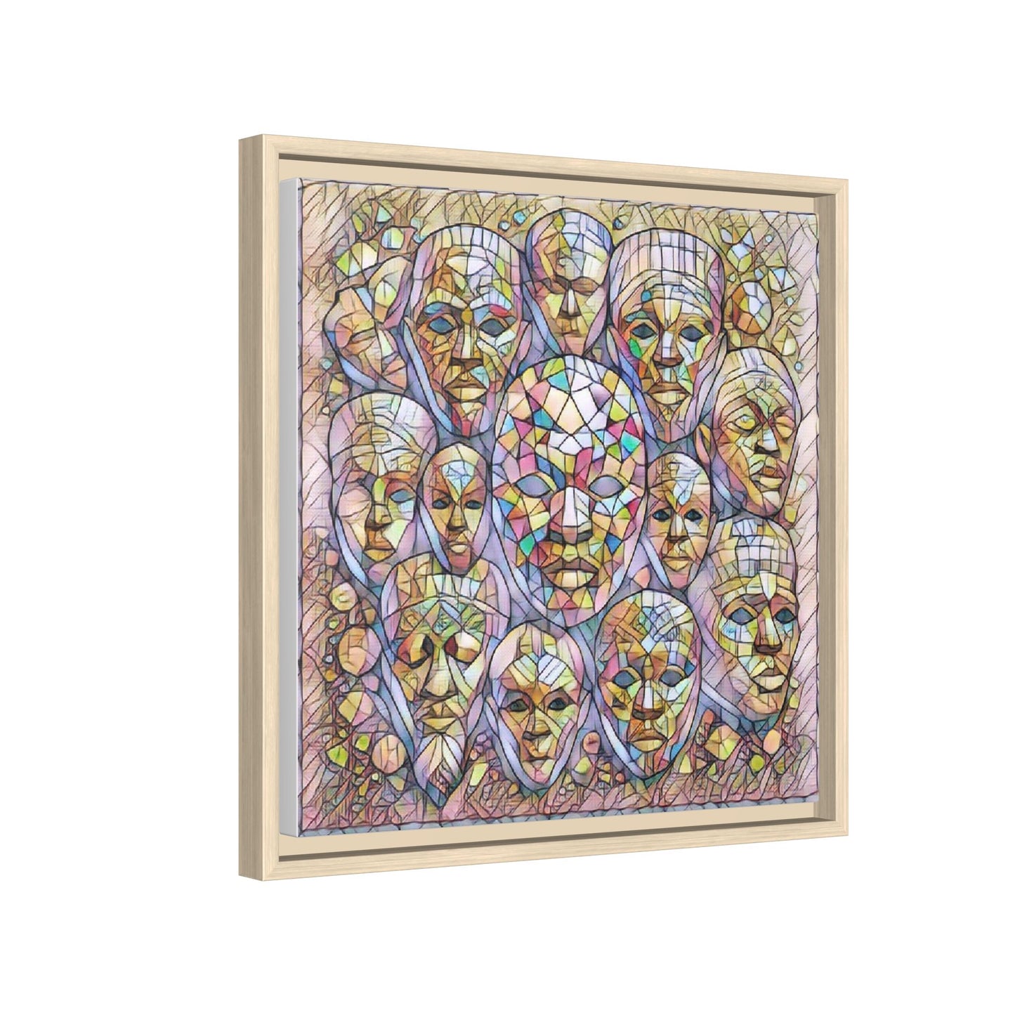 Framed Art Print — Mosaic Faces Matte Canvas