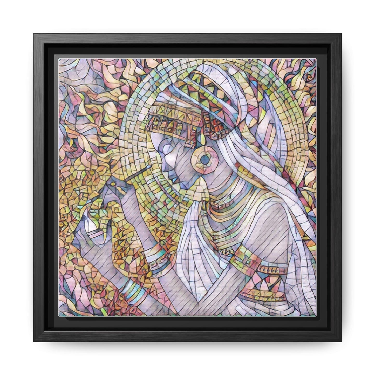 Egyptian Goddess Stained-Glass Matte Canvas (Framed)