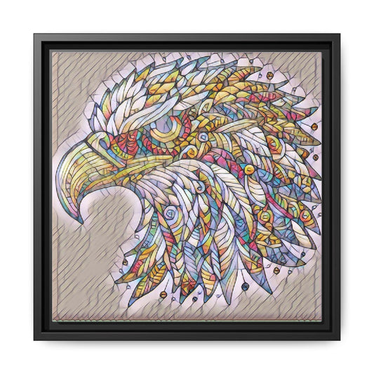 Colorful Eagle Head Matte Framed Canvas Art