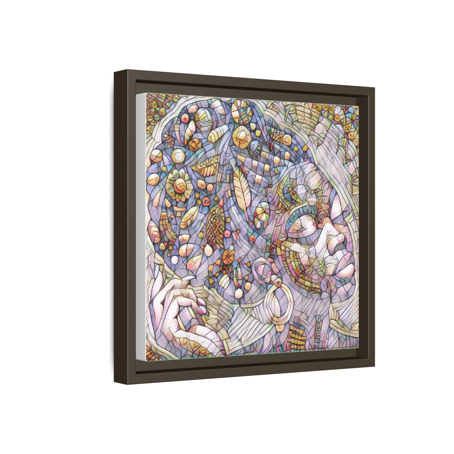 Bohemian Mosaic Woman Matte Canvas Framed Wall Art
