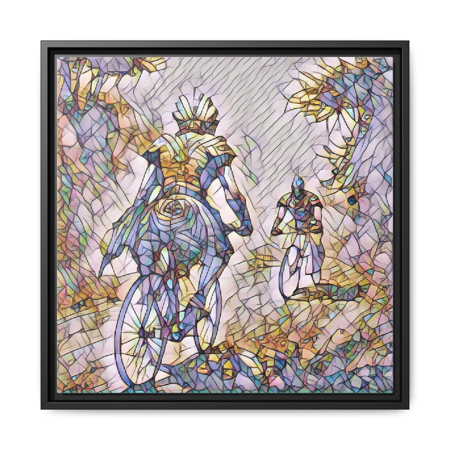 Cycling Art Print — Framed Matte Canvas Wall Art