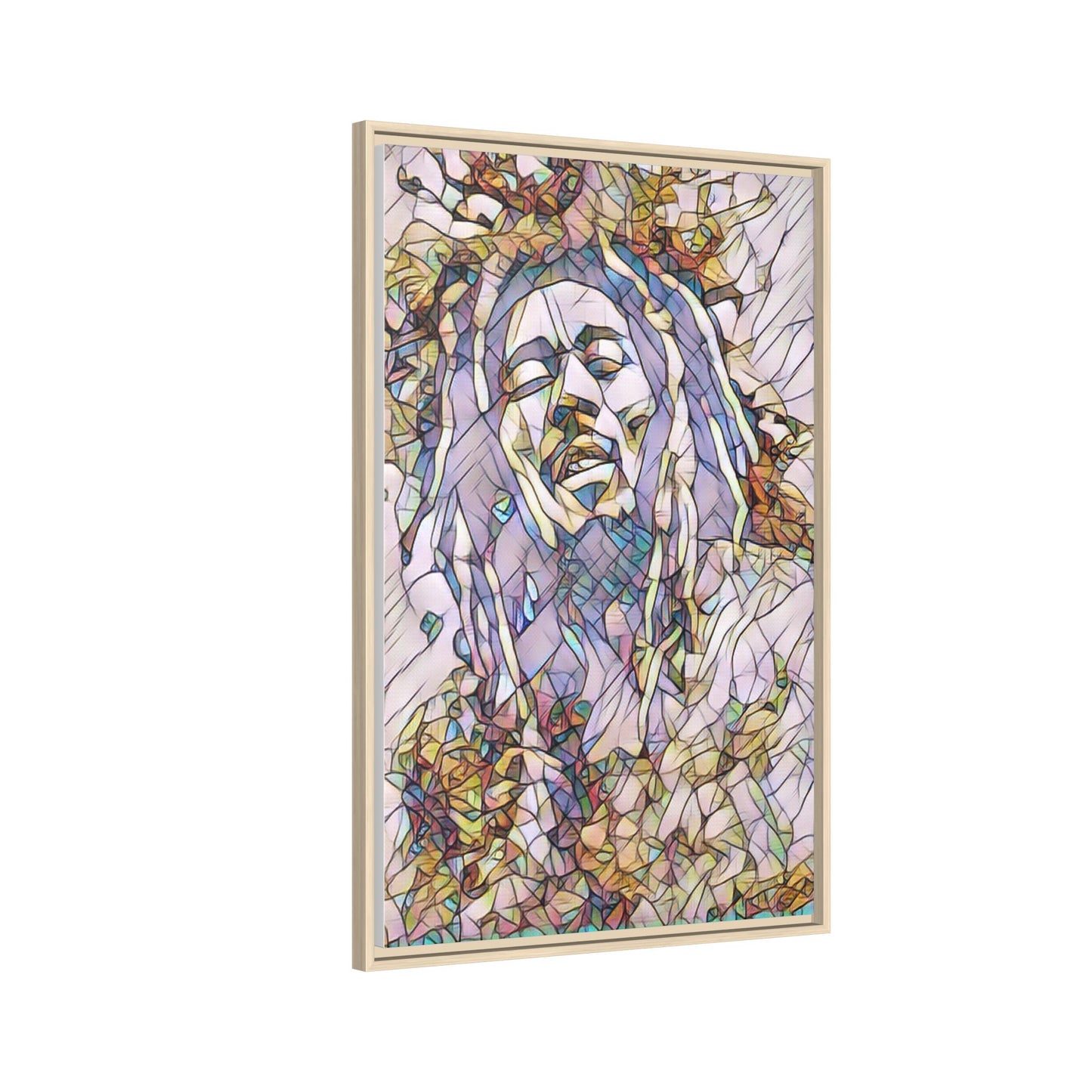 Abstract Multicolor Portrait Matte Canvas Framed Wall Art