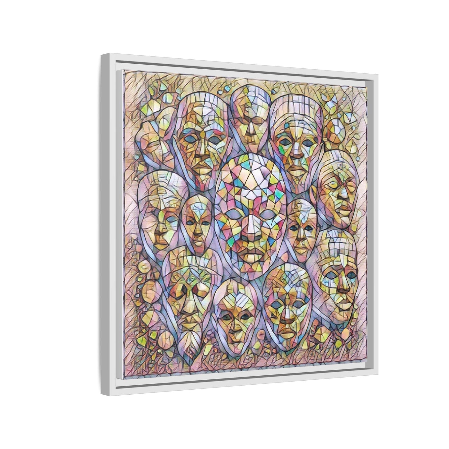 Framed Art Print — Mosaic Faces Matte Canvas