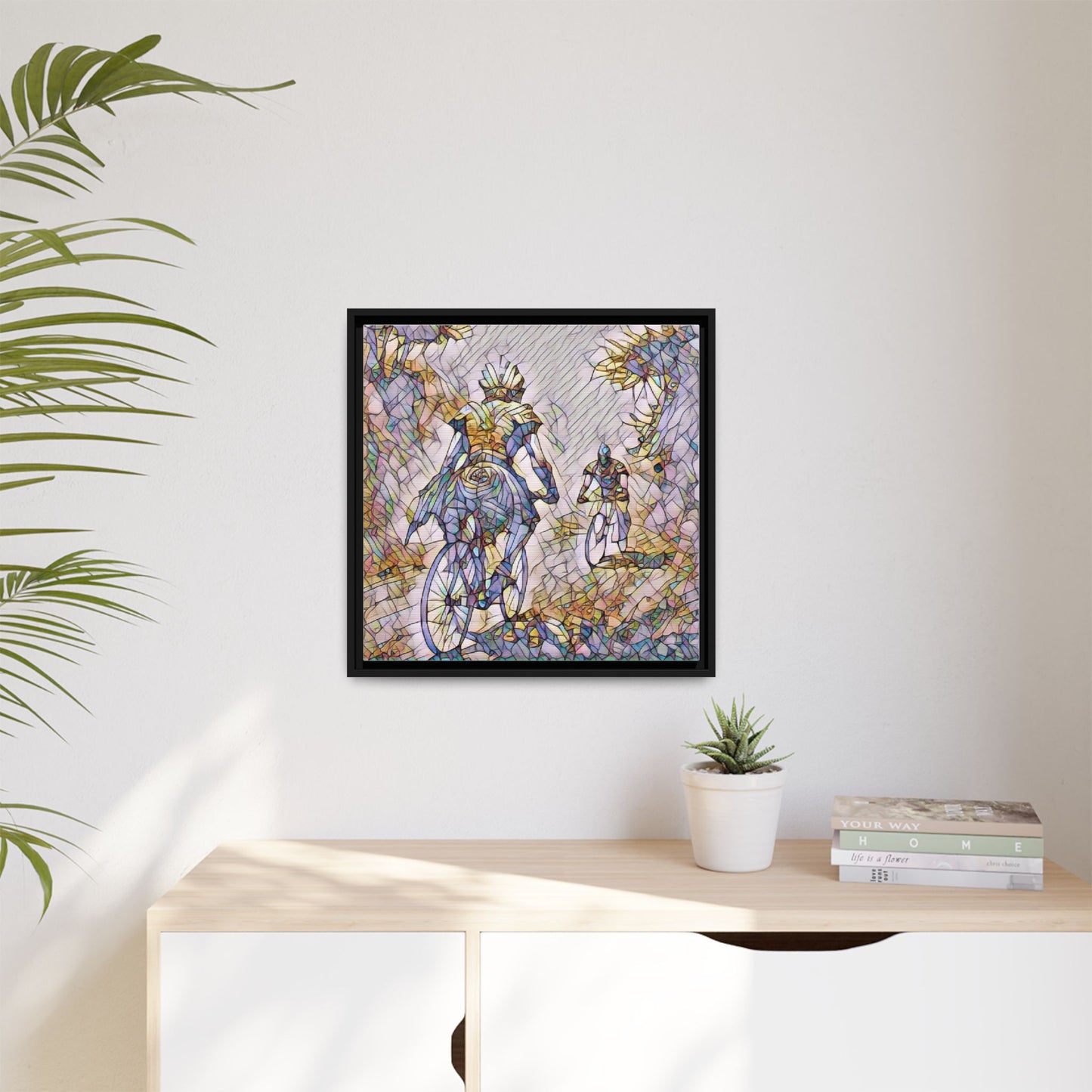 Cycling Art Print — Framed Matte Canvas Wall Art