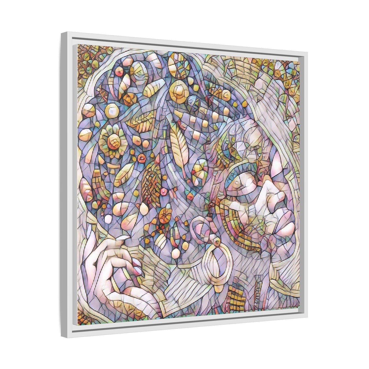 Bohemian Mosaic Woman Matte Canvas Framed Wall Art