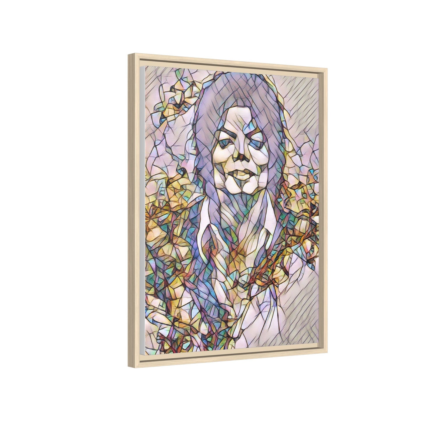 Abstract Stained-Glass Portrait Matte Canvas (Framed)
