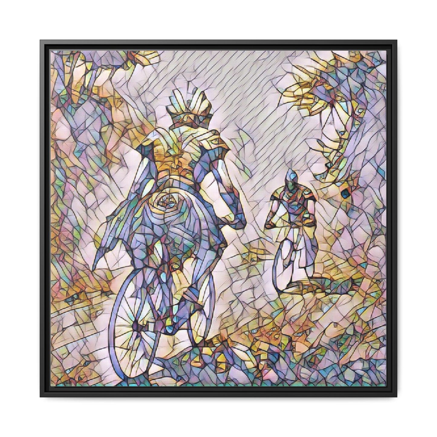Cycling Art Print — Framed Matte Canvas Wall Art