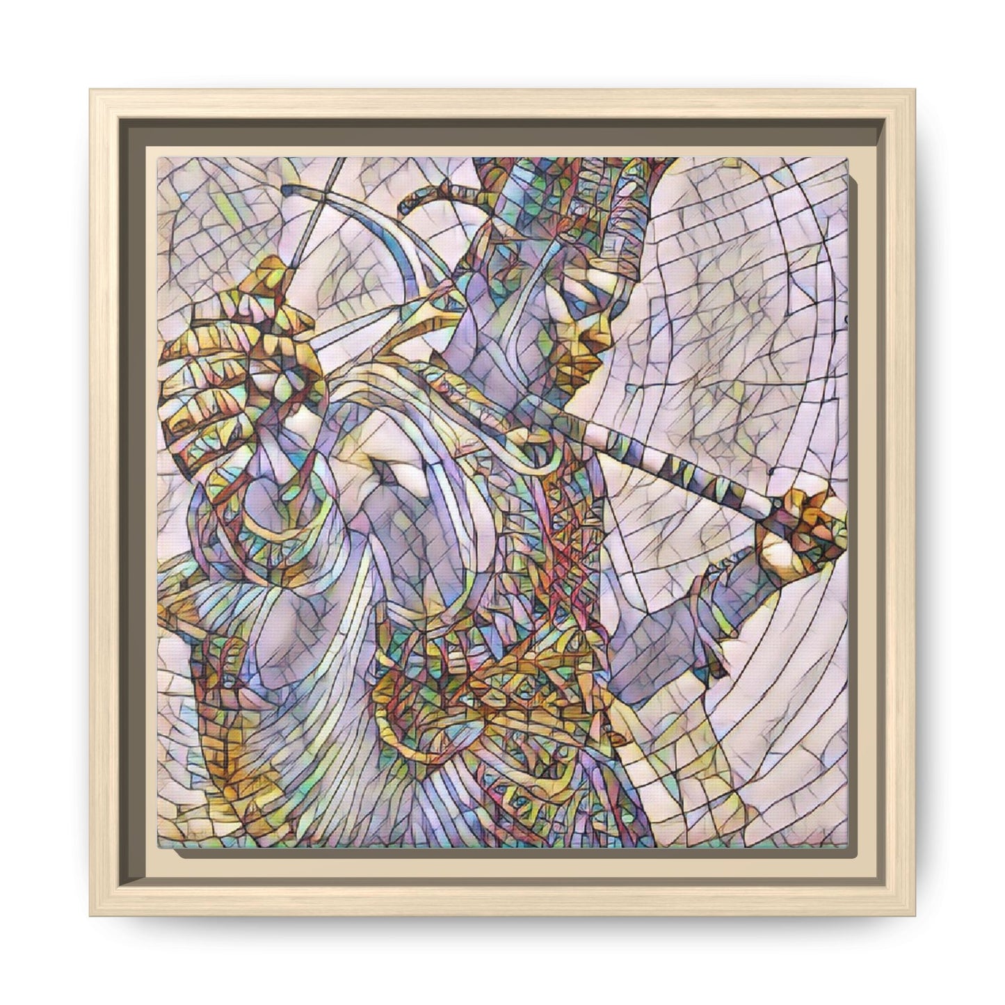 Egyptian God Mosaic Matte Canvas Framed Art